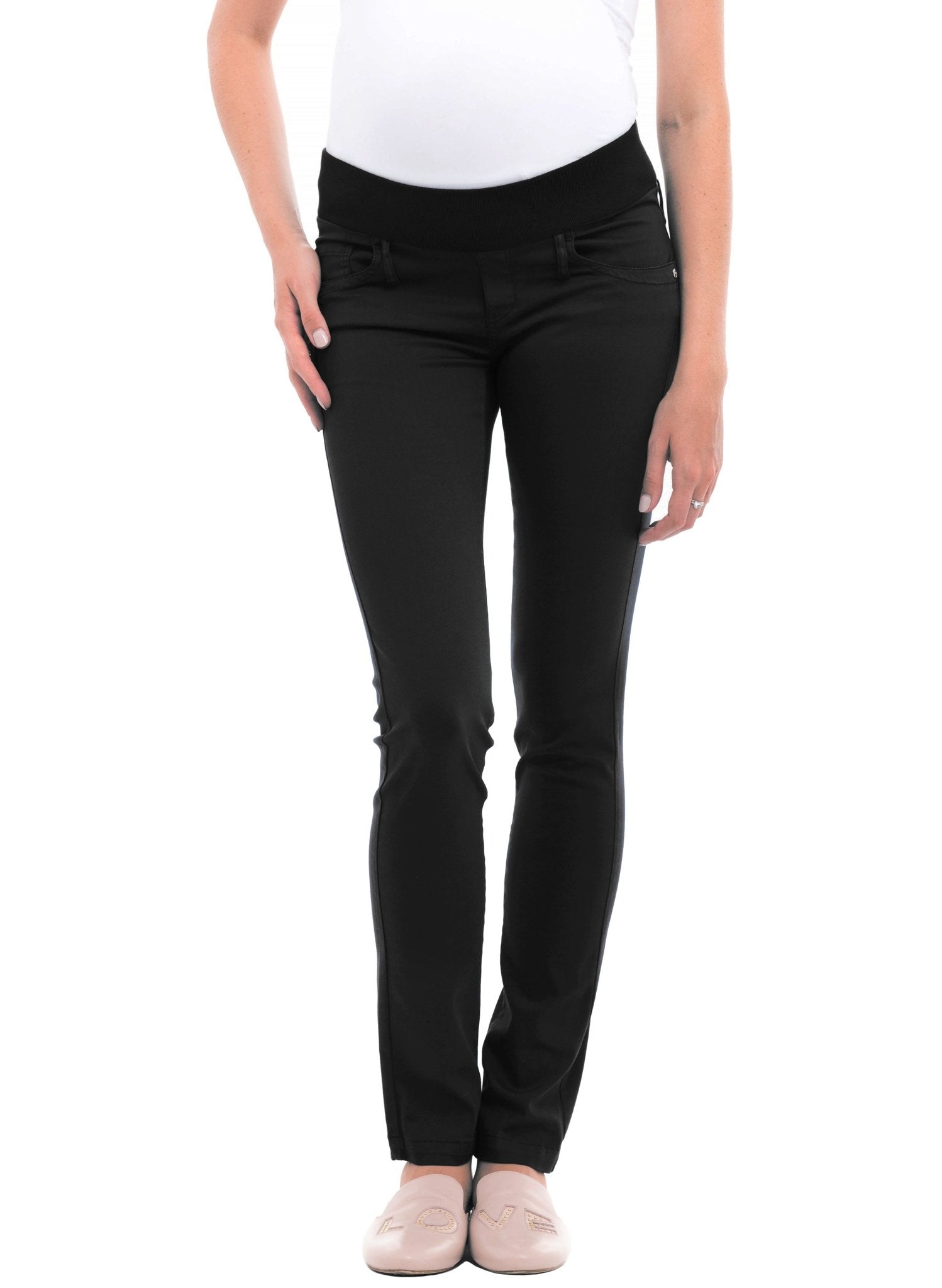 Cotton Skinny Maternity Pants - Black - Mums and Bumps