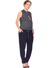 Dotted Sleeveless Maternity Jumpsuit - Mums and Bumps