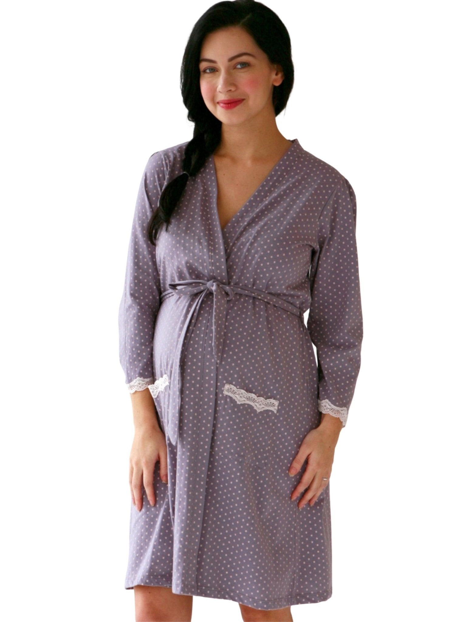 Pineapple Maternity & Nursing Chemise & Robe 2-Piece Set – Mums
