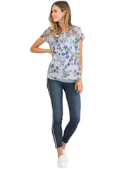 Double Layer Maternity T-Shirt with Floral Print - Mums and Bumps