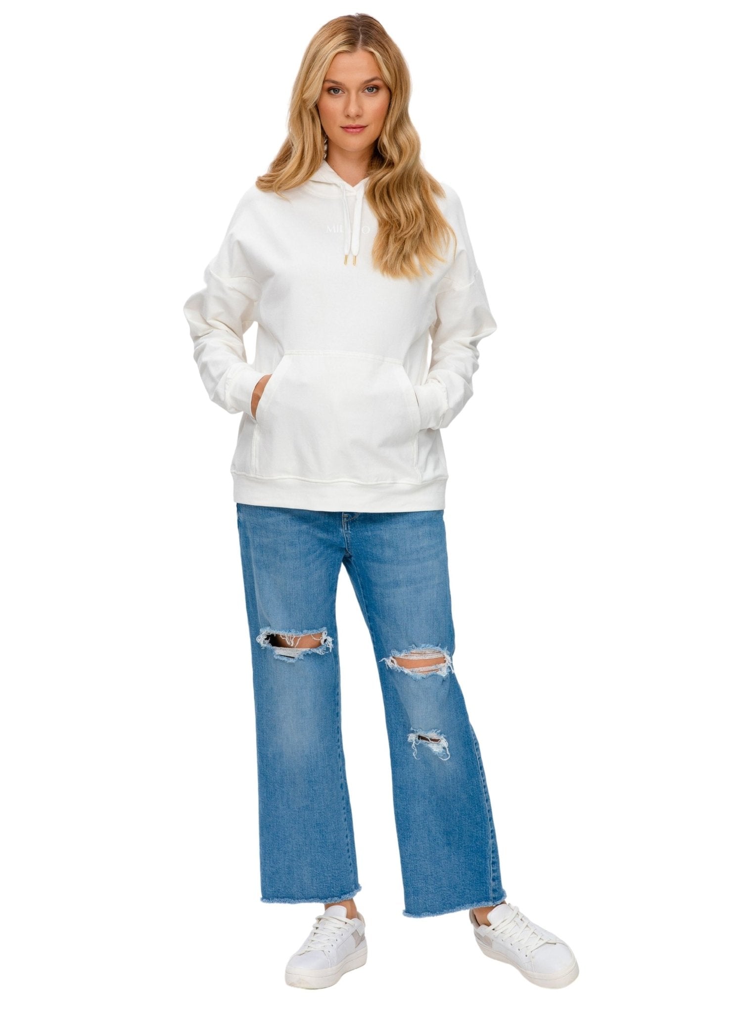 Easy Straight Wide Leg Maternity Jeans with Breaks - Mums and Bumps