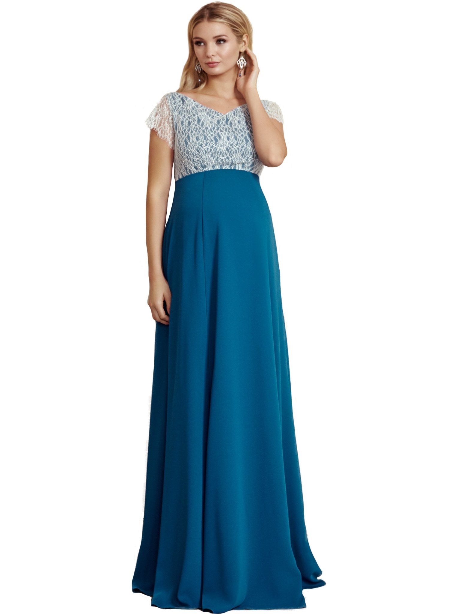 Eleanor Maternity Gown - Kingfisher - Mums and Bumps