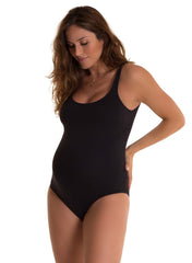 Emma Materntiy Black Solid Swimsuit - Mums and Bumps