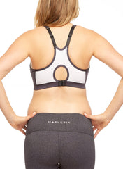 Energy Maternity Sports Bra Top - Grey/White - Mums and Bumps