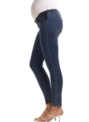 Esme Skinny Crop Maternity ِJeans - Mid Blue - Mums and Bumps