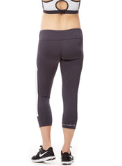 Focus 3/4 Low Waist Maternity Legging - Grey/White - Mums and Bumps