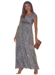 Francesca Maternity Maxi Dress - Bronze Blue - Mums and Bumps