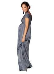 Francesca Maternity Maxi Dress - Steel Blue - Mums and Bumps