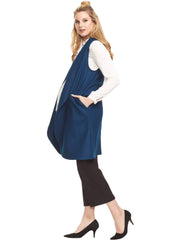 Frost Wool Maternity Vest - Marine - Mums and Bumps