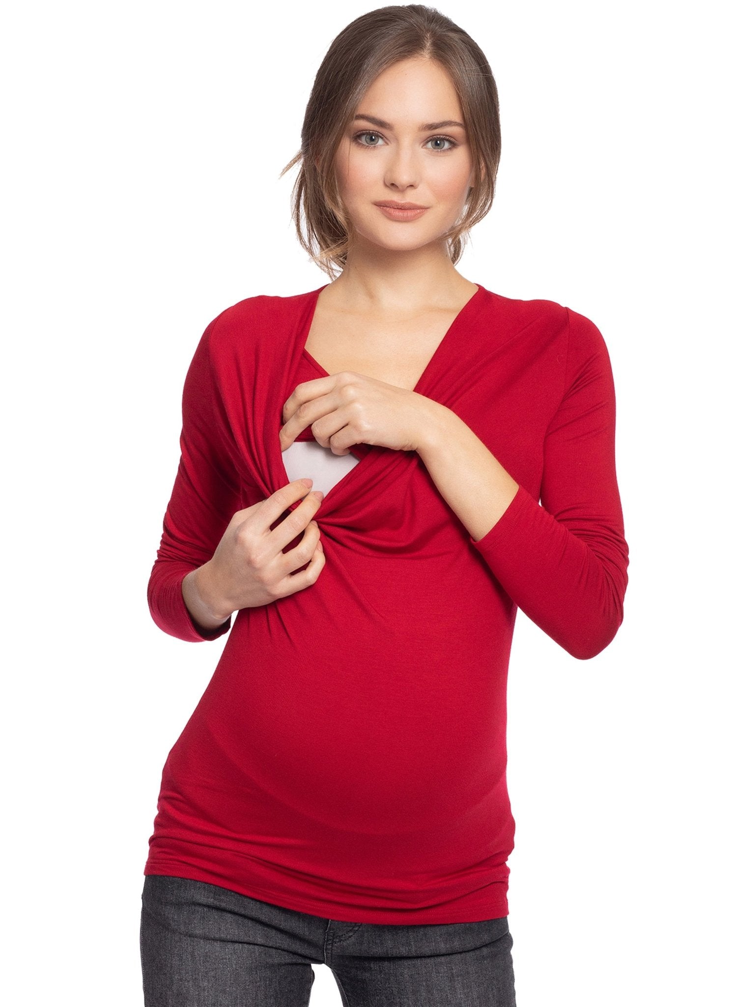 Ginestra Maternity & Nursing Top - Chillipepper - Mums and Bumps