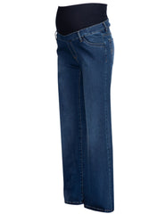 Graduated Flare Maternity Jeans - Medium Stoned Wash - Mums and Bumps