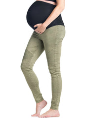 Green With Envy Moto Maternity Leggings - Mums and Bumps