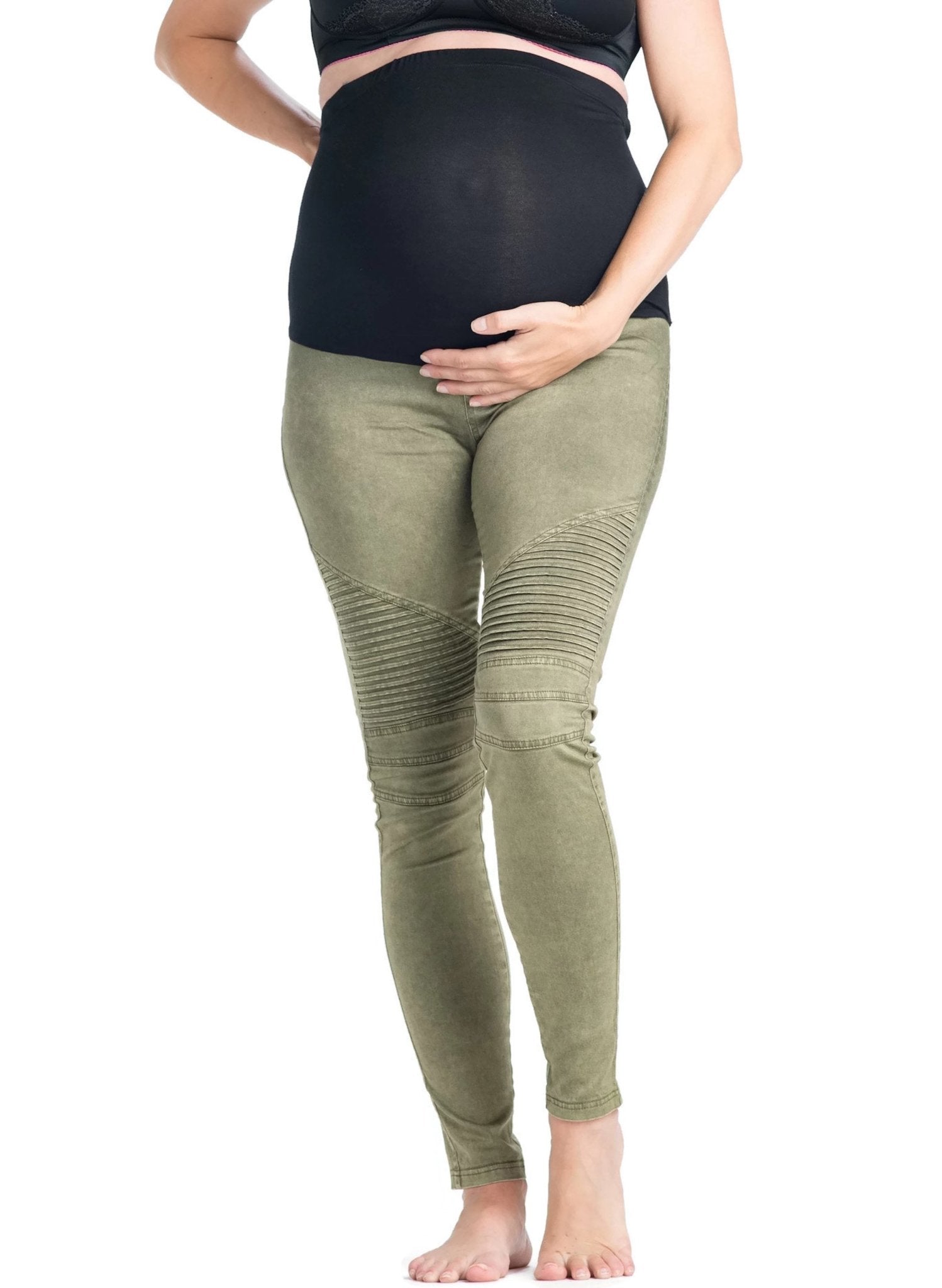 Green With Envy Moto Maternity Leggings - Mums and Bumps