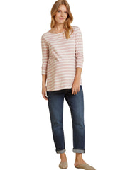 Harriet Maternity Top - Blush/White Stripes - Mums and Bumps