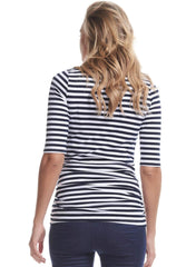 Honor 3/4 Sleeve Maternity & Nursing Top - Navy Stripe - Mums and Bumps