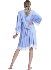 Hospital Pack Nursing Dress + Robe - Blue Pink - Mums and Bumps