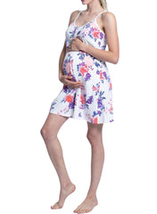 Hospital Pack Nursing Dress + Robe - Blue Pink - Mums and Bumps