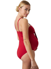 Ibiza Burgundy One Piece Maternity Swimsuit - Mums and Bumps