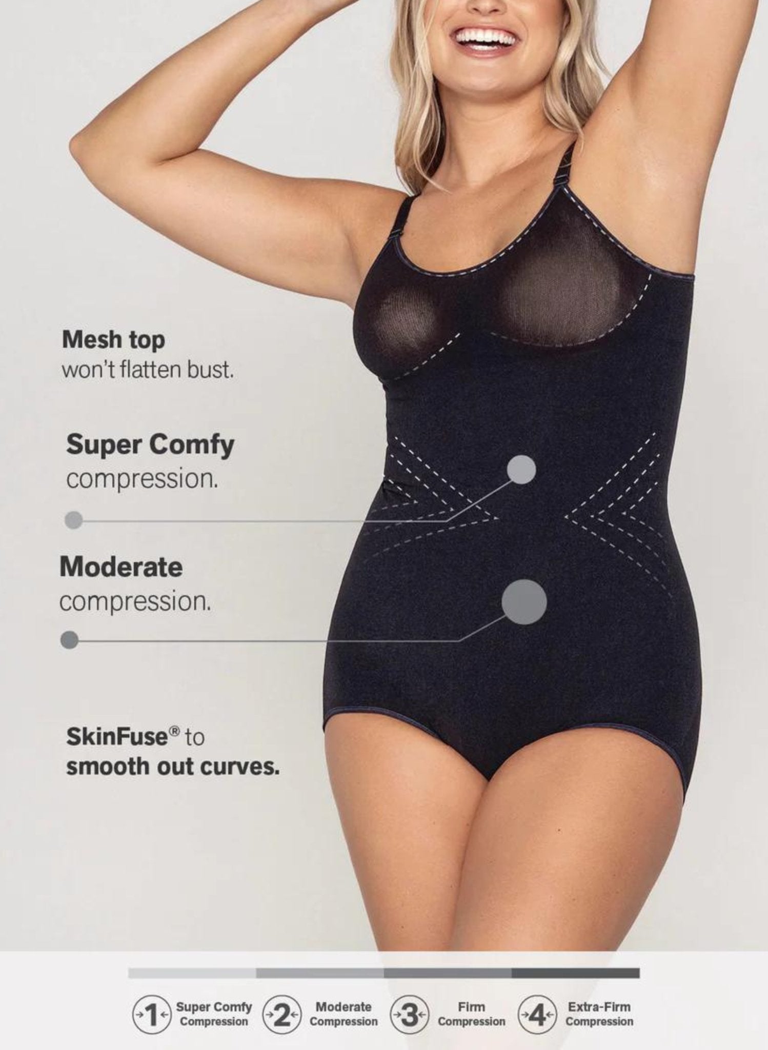 Invisible Bodysuit Shaper with Targeted Compression - Black - Mums and Bumps