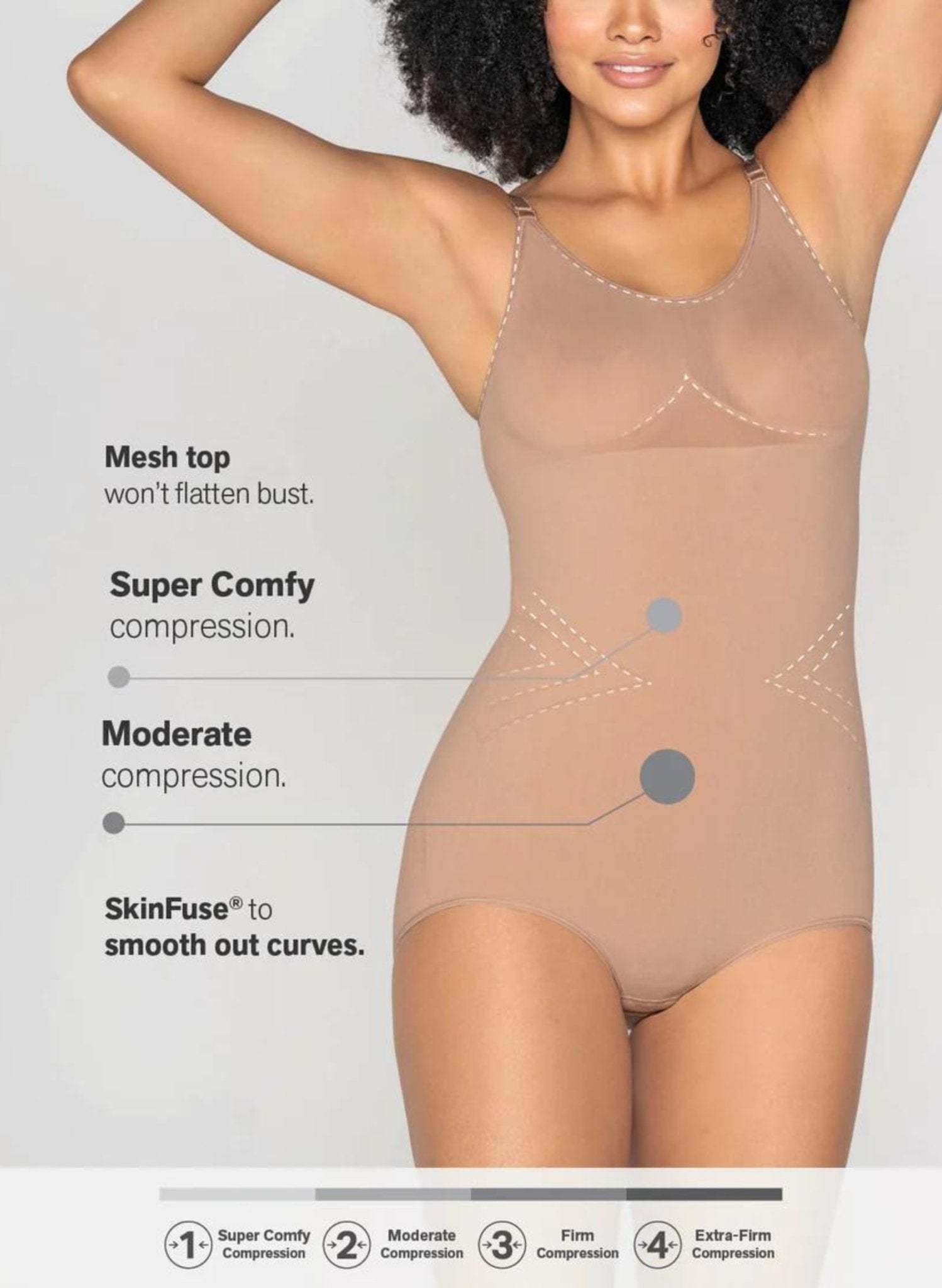 Invisible Bodysuit Shaper with Targeted Compression - Nude - Mums and Bumps