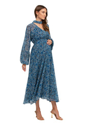 Isabella Maternity Maxi Dress - Pottery Disty - Mums and Bumps