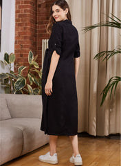 Kelsy Maternity Dress with Tencel - Black - Mums and Bumps