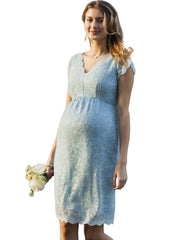 Laura Lace Maternity Dress - Eau de Nil - Mums and Bumps