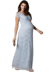 Laura Lace Maternity Gown - Eau De Nil - Mums and Bumps