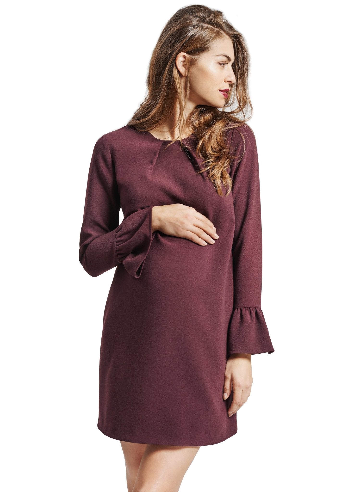Lilly Maternity Dress - Aubergine - Mums and Bumps
