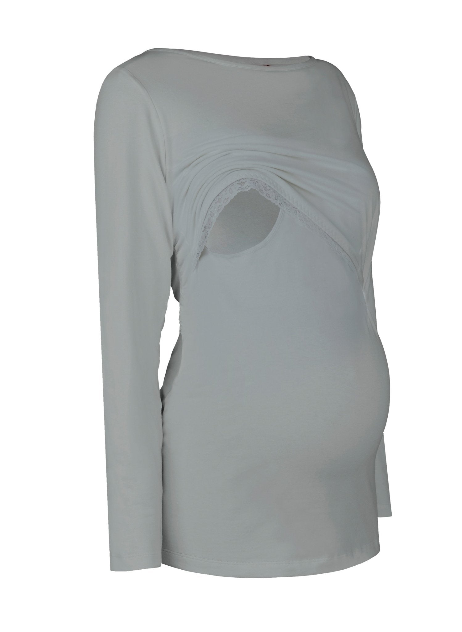 Long Sleeves Breastfeeding Shirt - Grey - Mums and Bumps