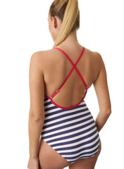 Lurex Marine Striped Maternity Swimsuit - Mums and Bumps