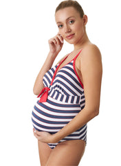 Lurex Marine Striped Maternity Swimsuit - Mums and Bumps