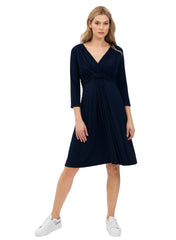 Maddona Maternity and Nursing Dress - Navy - Mums and Bumps