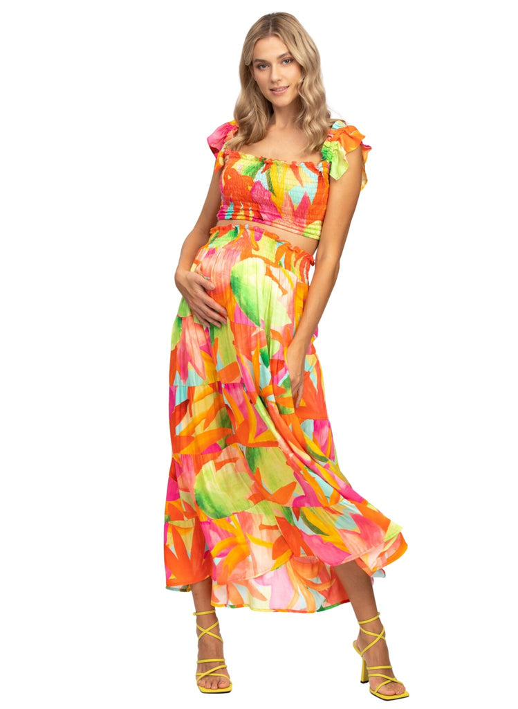 Mums caribbean floral print Maternity Fitness Skirt – RunningSkirts