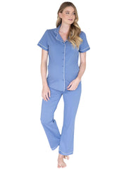 Maternity and Nursing Pyjama Long Pants Set - Blue - Mums and Bumps