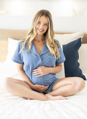Maternity and Nursing Pyjama Set - Blue - Mums and Bumps