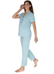 Maternity and Nursing Pyjama Set - Sage - Mums and Bumps
