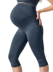 Maternity Belly Support Crop Legging - Storm Blue - Mums and Bumps