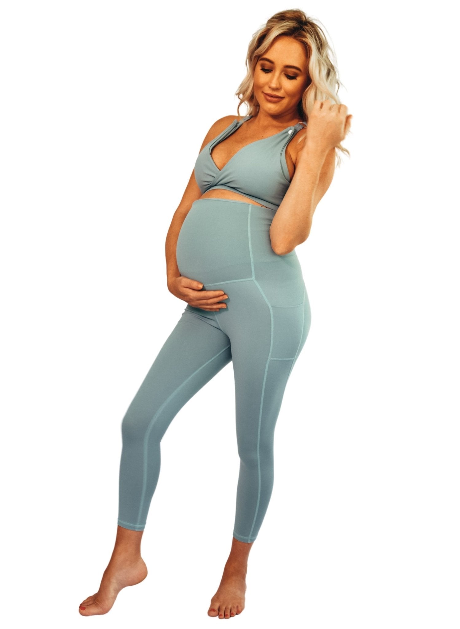 Maternity Bra & Legging Activewear Set - Blue – Mums and Bumps
