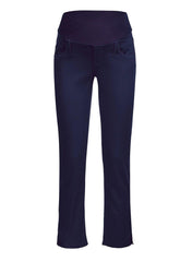 Maternity Capri Pants in Stretch Cotton - Deep Blue - Mums and Bumps