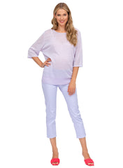Maternity Capri Pants in Stretch Cotton - Lavander - Mums and Bumps