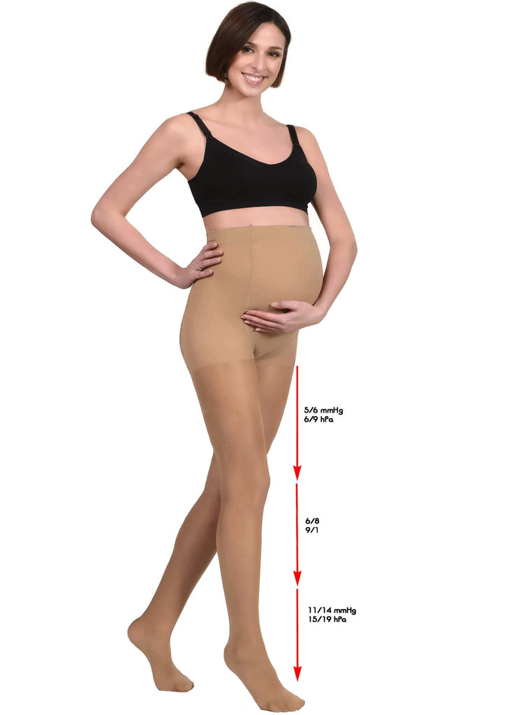 Maternity Compression Support Tights - Nude
