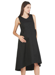 Maternity Cotton Dress - Black - Mums and Bumps