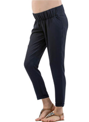 Maternity Jogger Trousers in Crepe - Blue - Mums and Bumps