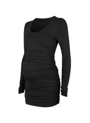 Maternity Layering Scoop Top - Black - Mums and Bumps