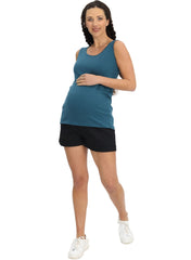 Maternity & Nursing Crossover Singlet Top - Teal - Mums and Bumps