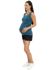 Maternity & Nursing Crossover Singlet Top - Teal - Mums and Bumps