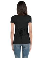 Maternity & Nursing Crossover T-shirt with String - Black - Mums and Bumps