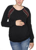 Maternity & Nursing Embroidered Blouse - Black - Mums and Bumps