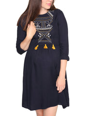 Maternity & Nursing Embroidered Dress - Heaven Bells - Mums and Bumps